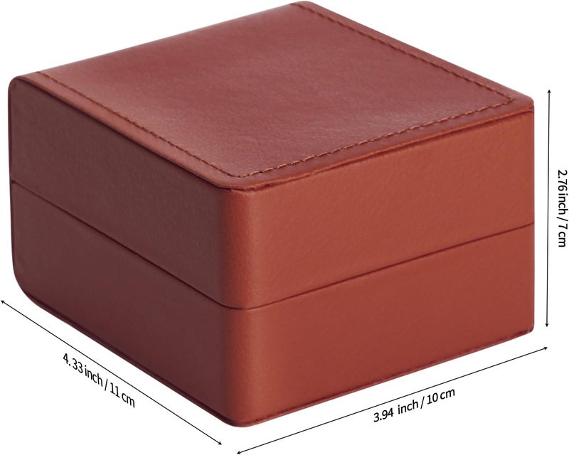 BAOPEND Single Watch Case, Travel Watch Gift Box with Removable Pillow, Luxury PU Leather Wristwatch Display Organizer Holder Boxes for Mem and Women (Brown) - Image 2